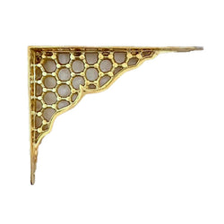 Hexagon Brass Shelf Bracket -  (7-¾" x 9-¾")