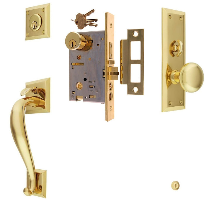 Entrance Handle Set - Small with Medium Plate (Mortise)