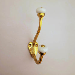 Brass & Porcelain Hook