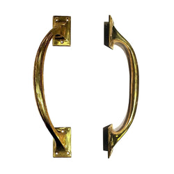 Door Pull - Brass Offset (12")