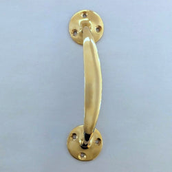 Brass Door Pull - Offset (6")