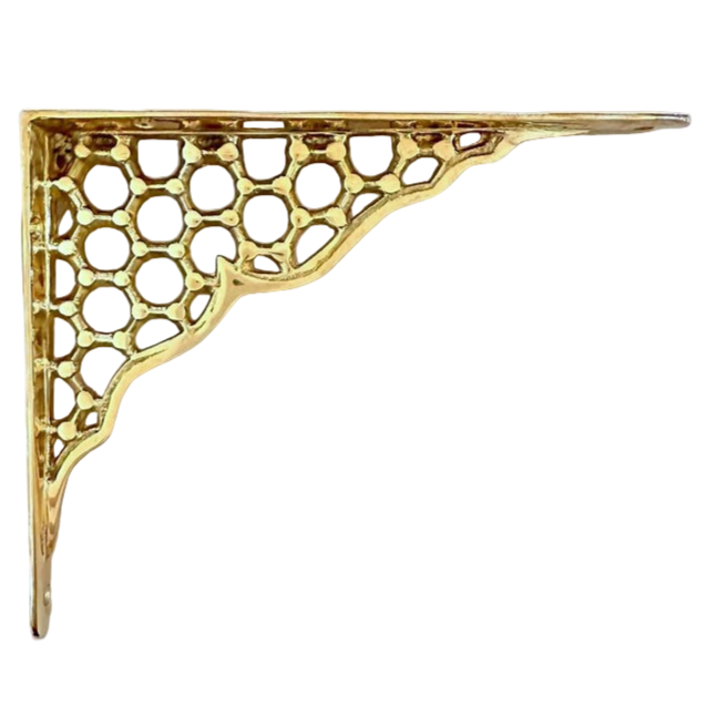 Hexagon Brass Shelf Bracket -  (7-¾