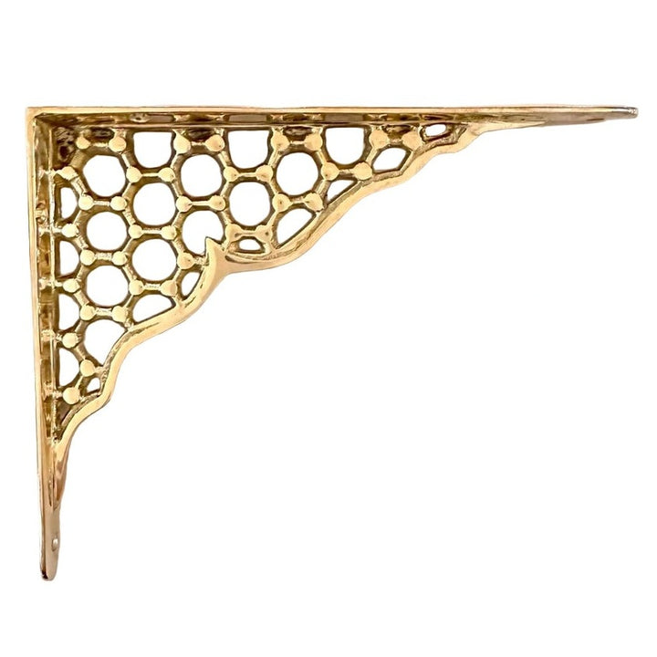 Hexagon Brass Shelf Bracket -  (7-¾