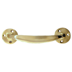 Brass Cabinet Pull - Offset (6")