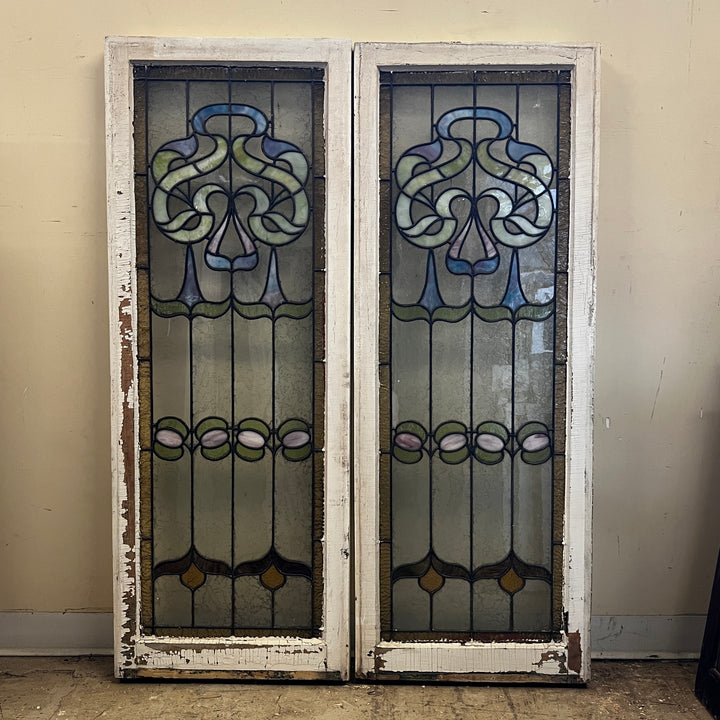 Stained Glass Window Pair (40