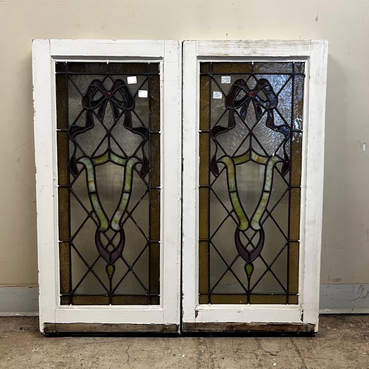 Stained Glass Window Pair (32½