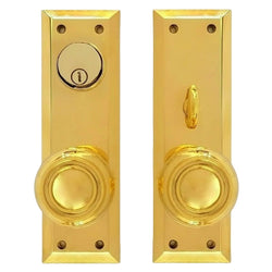 Entrance Doorknob Set - Lined Medium (Mortise)