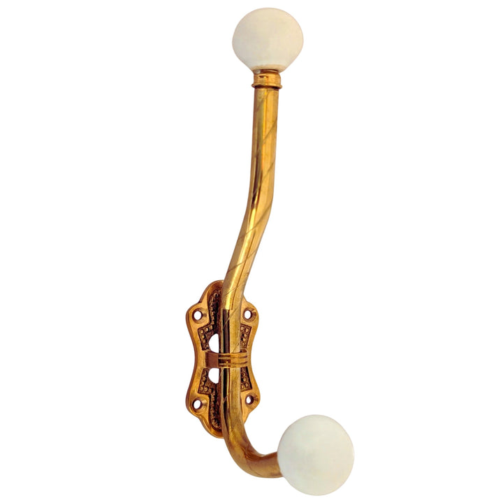 Brass Hook - Twisted Porcelain