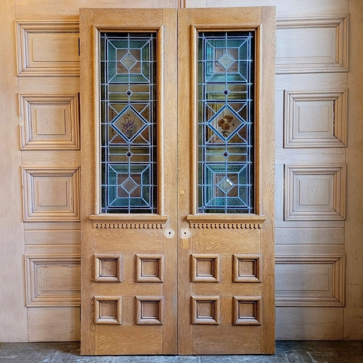 Antique Pair Doors - Stained Glass (50