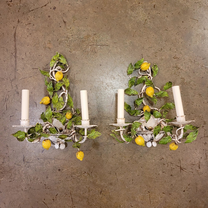 Vintage Wall Sconces - Lemons (Pair)