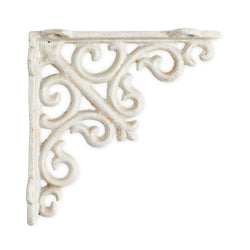 5" Ornate Shelf Bracket - White