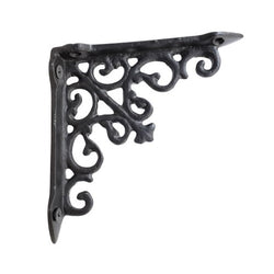 5" Ornate Shelf Bracket - Black