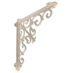 10" Ornate Shelf Bracket - White