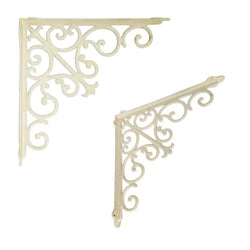 15" Ornate Shelf Bracket - White