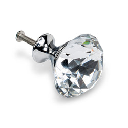 Cabinet Knob - Cut Glass Flat
