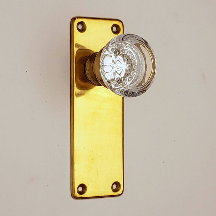 Doorknob Set - Art Deco Glass