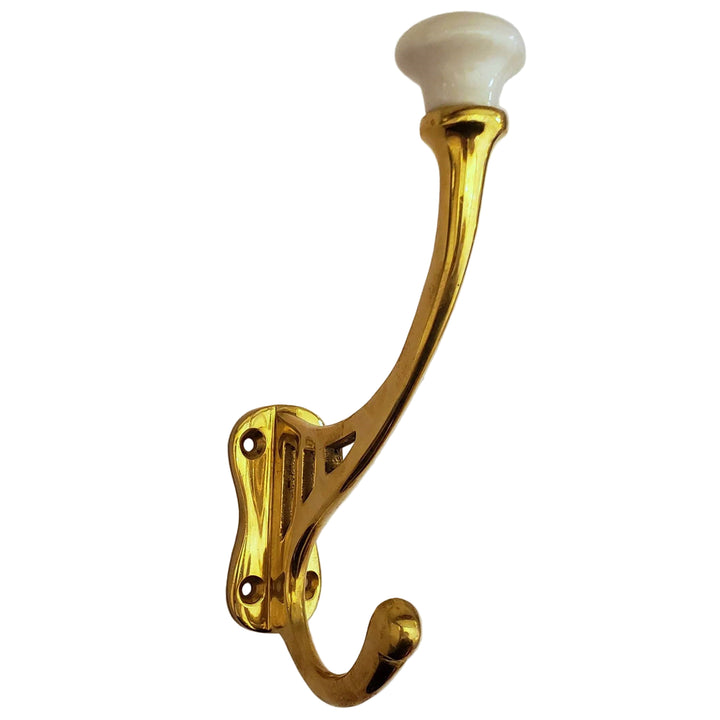 Brass & Porcelain Hook