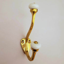 Brass & Porcelain Hook