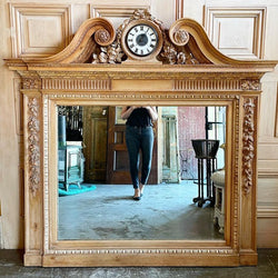 18th Century Mirror with Clock