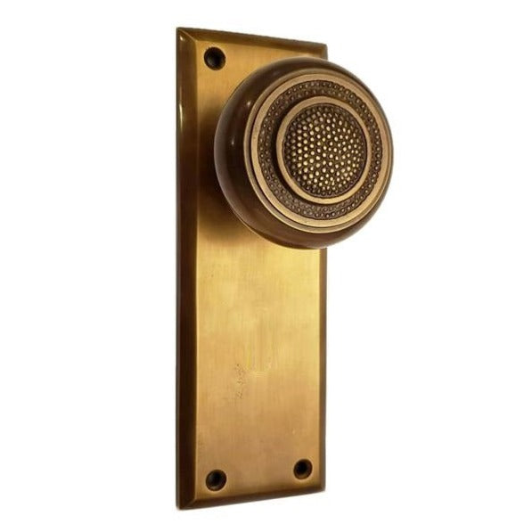 Doorknob Set - New York Knob on Beveled Plate