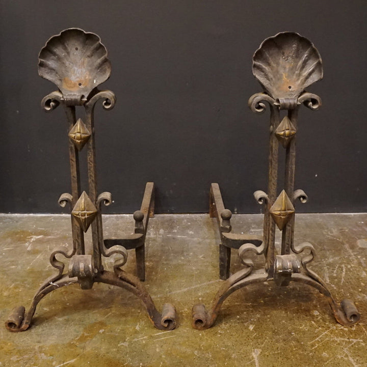 Pair Antique Andirons