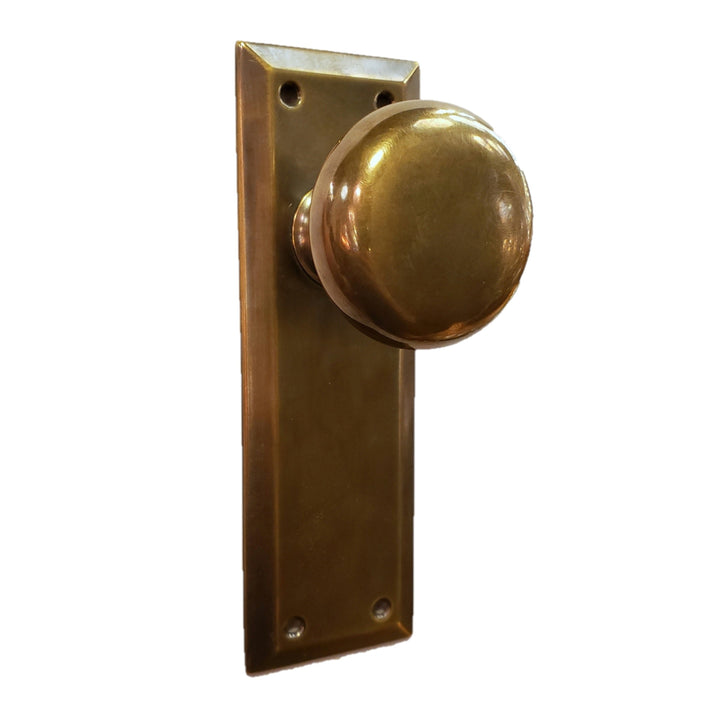Doorknob Set - Plain Knob on Beveled Plate