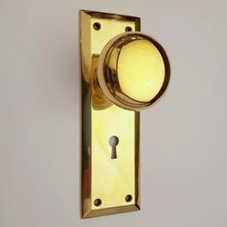 Doorknob Set - Plain Knob on Beveled Plate