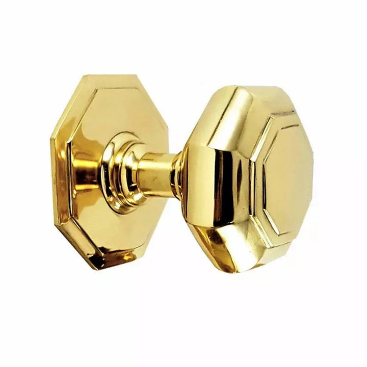 Brass Center Doorknob - Octagon