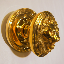 Brass Center Doorknob - Lion