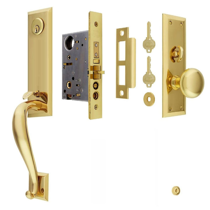 Entrance Handle Set - Large with Medium Plate (Mortise)